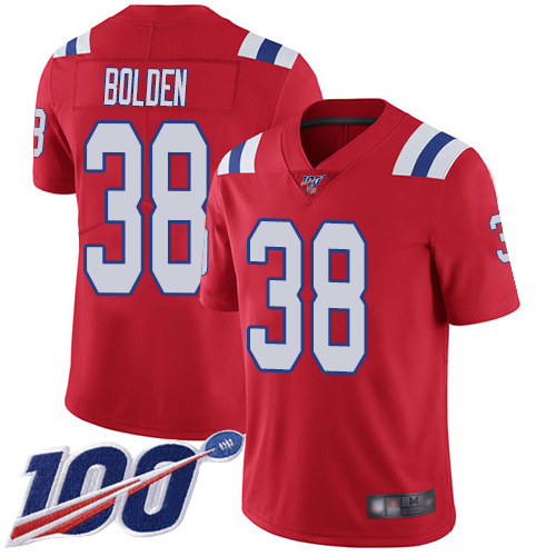 New England Patriots Football #38 100th Season Limited Red Men Brandon Bolden Alternate NFL Jersey